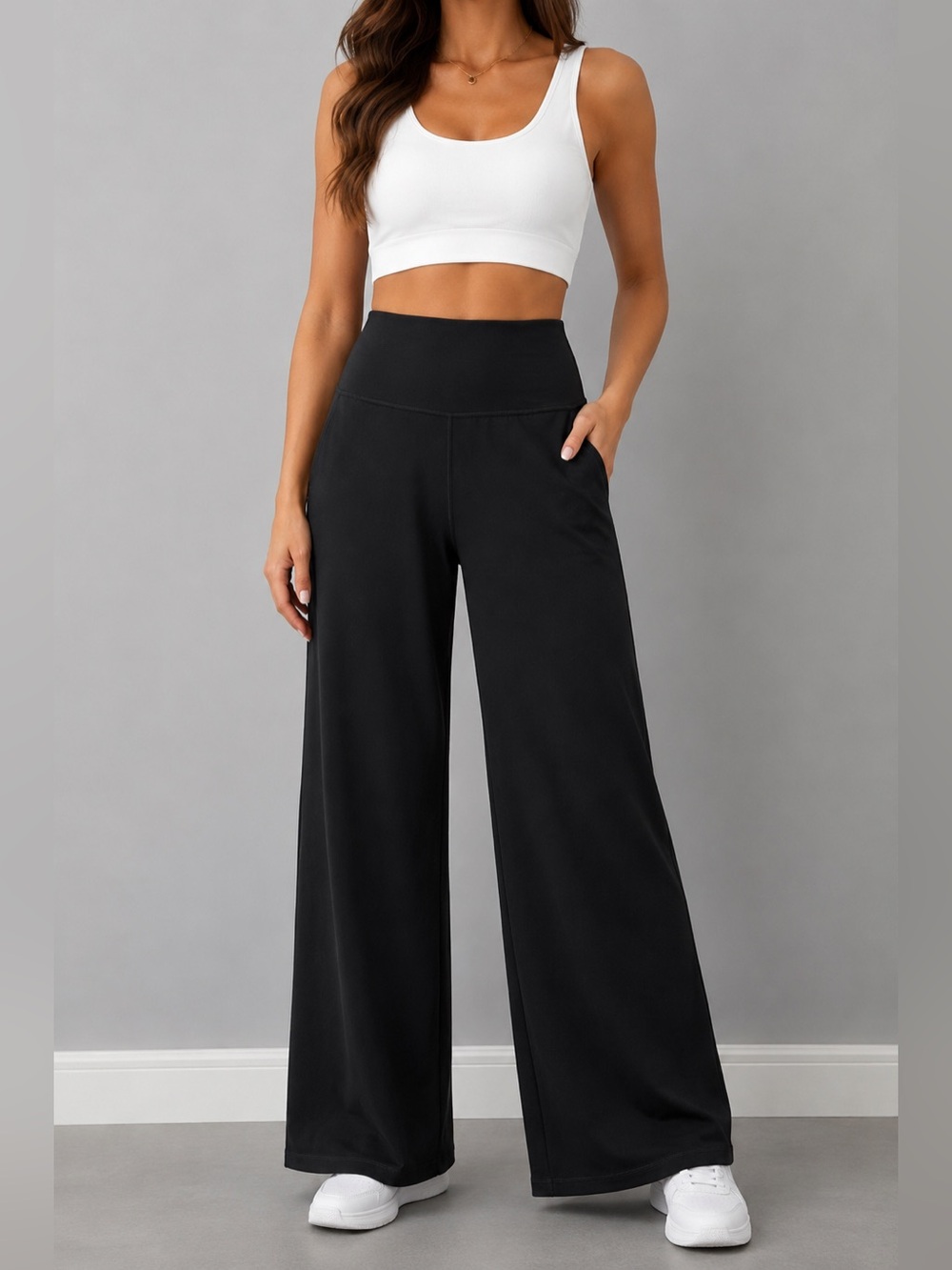Old Navy PowerChill Women’s Black Wide Leg Yoga Pants Stretch High Rise XL